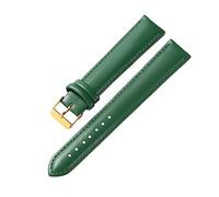 RUNMIND Vintage Leather Watch Band,Genuine Leather Watch Straps With Stainless Buckle,Quick Release Watch Band, Green-rose Glod, 12 mm