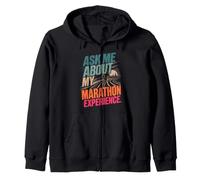 Runner ASK ME ABOUT MY MARATHON EXPERIENCE Funny Zip Hoodie