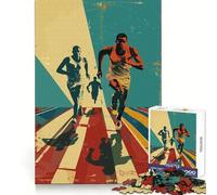 Runner Athletics Retro Art Jigsaw Puzzles for Teenagers 1000 Piece Brain Workout Toy Mental Relax Art Assembly Unique Gift (38x52cm)