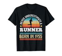 Runner born in 1955 70th Birthday Running Gifts Dad T-Shirt
