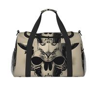 Runner Bull Skull Print Ample Space Travel Duffle Bag Carry On Tote 19.7x13x10.2 in Stylish Tote for Gym