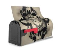 Runner Bull Skull Print Decorative Waterproof Mailbox Cover Magnetic Mailbox Wraps Cute Festive Home Decor