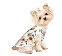 Runner Bull Skull Print Dog Cat T-Shirt, Cute Breathable Tank Top For Small Puppy Kitten Indoor Outdoor Wear