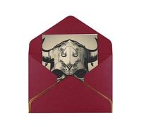 Runner Bull Skull Print Greeting Card Paper, Half Fold To Cards For Birthday, Wedding, Party.