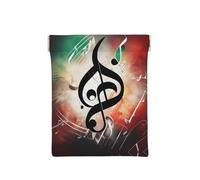 Runner Bull Skull Print Leather Coin Purse, Small Change Pouch Wallet,Squeeze Coin Purse Pouch For Men Women, Music Notes, One Size, Fashion