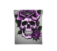 Runner Bull Skull Print Leather Coin Purse, Small Change Pouch Wallet,Squeeze Coin Purse Pouch For Men Women, Purple Rose Skull, One Size, Fashion
