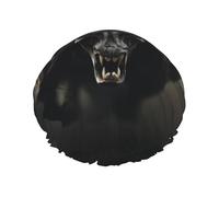Runner Bull Skull Print Shower Cap For Women,Reusable Bath Cap,Breathable Shower Caps,Bathing Shower Caps With Adjustable