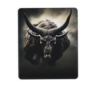 Runner Bull Skull Print Small Desk Pad,Rubber Base with Precision Stitched Edges,Perfect for Office,Gaming