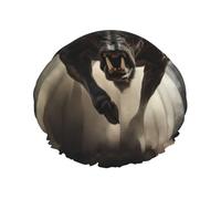 Runner Bull Skull print Women's shower cap Reusable elastic shower cap Double-layer hair cap Shower cap