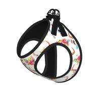 Runner Bull Skull Printing Dog Summer Harness,Soft Light Puppy Vest,Breathable Pet Harness Reflective For Easy Walking