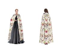 (Runner Bull Skull) Unisex Hooded Cloak Cape Robe Cosplay Halloween Christmas Fancy Dress Costumes For Adults
