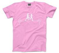 Runner Heartbeat Running Enthusiast - Kids T-Shirt - Sports Hobby Fan 9-11 Years Pink