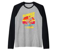 Runner Life Retro Running Marathon Track Athlete Raglan Baseball Tee