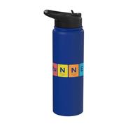 Runner Periodic Table Chemistry Humor Science Jogging Stainless Steel Insulated Water Bottle