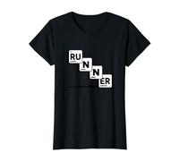 Runner Periodic Table Marathon Funny Science Value Graphic T-Shirt, Women, Black, L