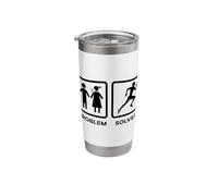 Runner Problem Solved with Running Marathon Runners Gift Stainless Steel Insulated Tumbler