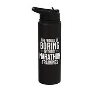 Runner Quote Life Would Be Boring Without Marathon Training Stainless Steel Insulated Water Bottle