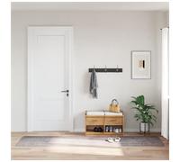Runner Rug 80x300 cm Grey Polyester Velvet Low Pile Non-Slip PVC Backing Indoor