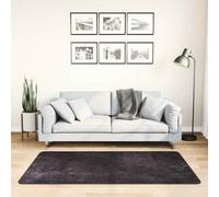 Runner Rug Anthracite 80x150cm Polyester Velvet Low Pile PVC Non-Slip Washable