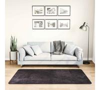 Runner Rug Anthracite 80x150cm Polyester Velvet Low Pile PVC Non-Slip Washable