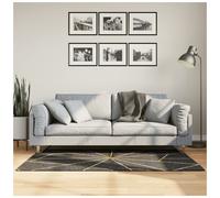 Runner Rug Black/Gold 80x150 cm Polyester Velvet Low-Pile Non-Slip PVC Washable