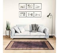 Runner Rug Black Polyester PVC Backing 80x150cm Machine Washable Low Pile Grip.