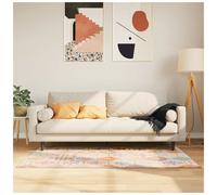 Runner Rug Blue White 80x150cm Polyester Velvet Low Pile PVC Anti-Slip EasyCare