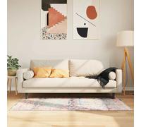 Runner Rug Cream 80x150 cm Polyester Velvet Low Pile PVC Anti-Slip Washable Hall