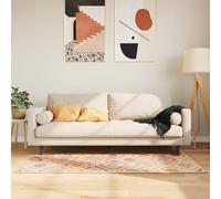 Runner Rug Cream 80x150cm Polyester Velvet Low Pile PVC Anti-Slip Washable Noise