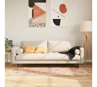 Runner Rug Cream 80x150cm Polyester Velvet Low Pile PVC Anti-Slip Washable Noise