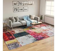Runner Rug Cream Polyester PVC Low Pile Anti-Slip Machine Washable XXL 400x300cm