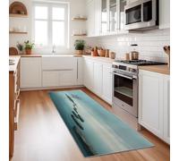 Runner Rug for Entryway 60 x 120 cm Non-Slip Hallway Carpet - Washable Minimalist Cobblestone Path Plants Poplar Trees Area Rugs for Hallway Entryway Bedroom Kitchen, Durable Long Runner Rug