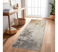 Runner Rug for Hallway 60 x 120 cm, Retro Nostalgia Tie-Dye Ye Texture Washable Non Slip Backing Carpet for Entrance Living Room Kitchen Laundry - Beige Soft Low Pile Long Hallway Entryway Rug