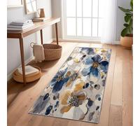 Runner Rug for Hallway 60 x 180 cm, Watercolor Elegant Botanical Floral Petals Washable Non Slip Backing Carpet for Entrance Living Room Kitchen Laundry - Colorful Soft Low Pile Hallway Entryway Rug
