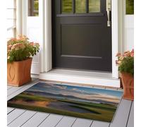 Runner Rug for Hallway 60x150 cm Washable Carpet for Kitchen with Non Slip Backing,Soft Low Pile Long Entryway Rug Realistic Golf Course Entrance Living Room Laundry Green