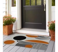 Runner Rug for Hallway 60x150 cm Washable Carpet for Kitchen with Non Slip Backing,Soft Low Pile Long Entryway Rug Geometry Abstraction Circle Entrance Living Room Laundry Mustard Yellow