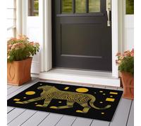 Runner Rug for Hallway 60x150 cm Washable Carpet for Kitchen with Non Slip Backing,Soft Low Pile Long Entryway Rug Modern Understated Luxury Cheetah Geometry Entrance Living Room Laundry Gold