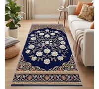 Runner Rug for Hallway 60x210 cm, Victorian Classic Washable Non Slip Carpet, Soft Low Pile Entryway Rug, Floral Vine Scroll Border Bedroom Floor Mat for Kitchen Entrance