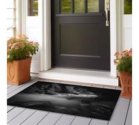 Runner Rug for Hallway 60x210 cm Washable Carpet for Kitchen with Non Slip Backing,Soft Low Pile Long Entryway Rug Black And White Caves Streams Entrance Living Room Laundry Grey