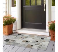 Runner Rug for Hallway 80x200 cm Washable Carpet for Kitchen with Non Slip Backing,Soft Low Pile Long Entryway Rug Abstract Geometric Splicing Entrance Living Room Laundry Beige