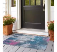 Runner Rug for Hallway 80x200 cm Washable Carpet for Kitchen with Non Slip Backing,Soft Low Pile Long Entryway Rug Abstract Oil Painting Color Blocks Entrance Living Room Laundry Pink