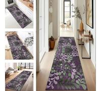 Runner Rug for Hallway Extra Long Hallway Non Slip Area Rug 50X250CM Purple Green Kitchen Carpet Runner Washable Indoor Entryway Floor Mats Runners for Living Room Bedroom Hallway Stair Doorway