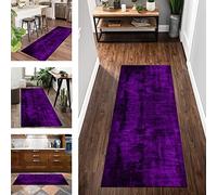 Runner Rug for Hallway Long Kitchen Rug non slip washable Runner Doormat 50X150CM Purple Abstract Area Carpet Runners for Hallways Living Room Bedroom Modern Anti-slip Indoor Entryway Floor Mats