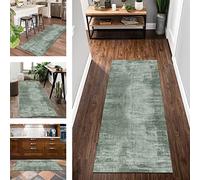 Runner Rug for Hallway Long Kitchen Rug non slip washable Runner Doormat 90X140CM Green Abstract Area Carpet Runners for Hallways Living Room Bedroom Modern Anti-slip Indoor Entryway Floor Mats