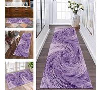 Runner Rug for Hallway Long Kitchen Rug non slip washable Runner Doormat Polyester 40X100CM Purple Abstract Carpet Runners Hallways Living Room Bedroom Modern Anti-slip Indoor Entryway Floor Mats