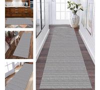 Runner Rug for Hallway Mat washable Long Kitchen Rug non slip Runner Doormat Polyester 50X250CM Grey Black White Carpet Runners for Hallways Living Room Bedroom Anti-slip Indoor Entryway Floor Mats