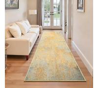 Runner Rug for Kitchen Hallways Runner Rug Non Slip 2'6''x8' Washable Long Runner Rugs with Rubber Backing Soft Abstract Carpet Runner for Entryway, Kitchen, Bedroom, Bathroom (Orange, Silver & Gray)