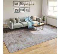 Runner Rug Grey 400x300 cm Polyester Velvet Low Pile PVC Non-Slip Washable Easy