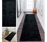 Runner Rug Hallway Black 40x180cm Corridor Modern Non-Slip Designer, Kitchen Runner Rug Runner Washable for Hallway, Bedroom, Living Room, Width 40 cm/50 cm/60 cm/70 cm/80 cm/90 cm/100 cm