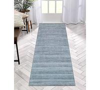 Runner Rug Long Hallway Non-Slip Washable 120 x 240 cm Kitchen Corridor Rug Runner for Hallway Sky Blue Bedroom Living Room Polyester Carpet Mat Durable Adjustable Kitchen Rug Sold by the Metre